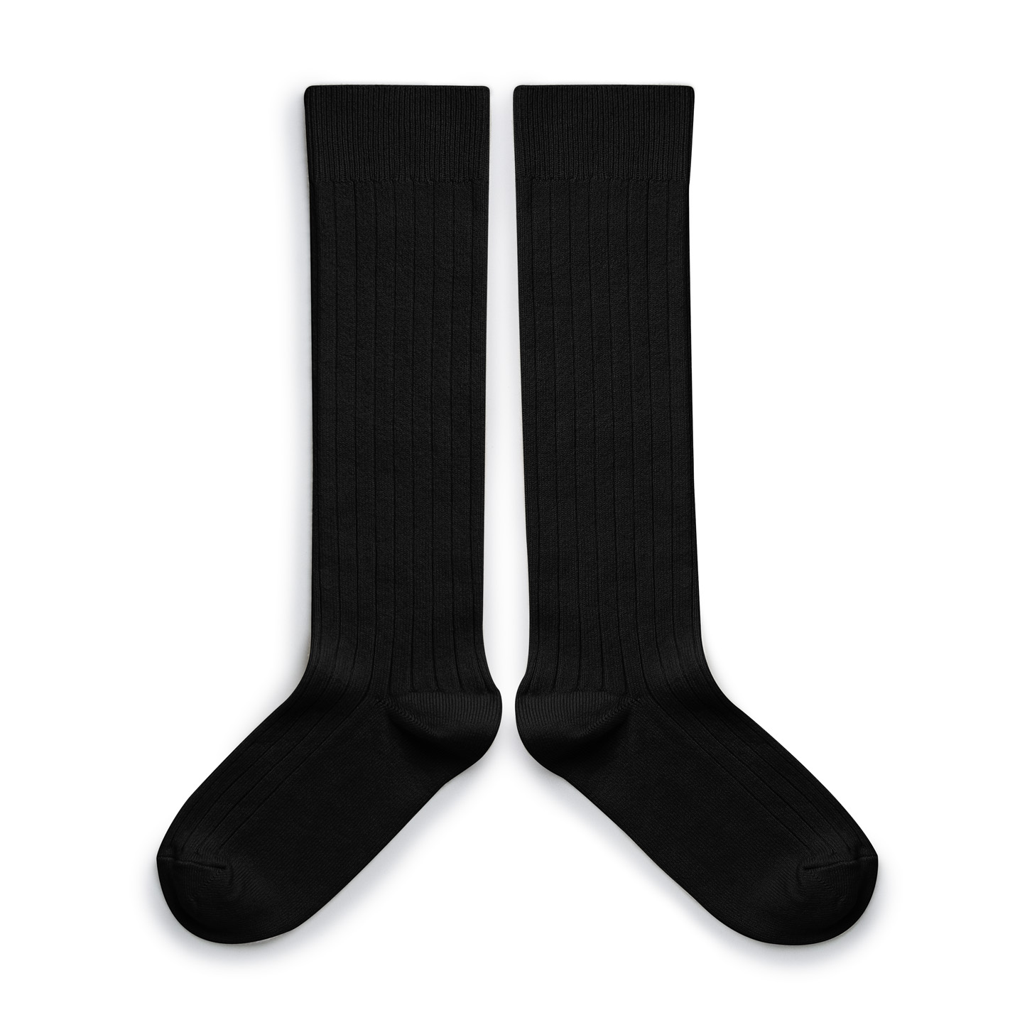 La Haute Chaussettes hautes a cotes Noir de Charbon